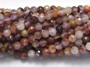 Super Seven Beads, Cacoxenite Amethyst, 3mm (3.5mm) Micro Faceted Round