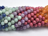 Mixed Stone, Rhodonite, Amazonite, Aventurine, Lepidolite, 6mm (6.7mm)-BeadDirect