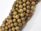 Chinese Unakite Beads, Round, 8mm-BeadDirect