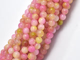 Jade - Pink & Yellow, 4mm (4.5mm) Round-BeadDirect