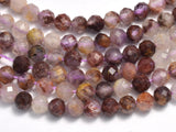 Super Seven Beads, Cacoxenite Amethyst, 3mm (3.5mm) Micro Faceted Round