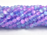 Selenite - Purple & Blue, 6mm (6.5mm) Round-BeadDirect