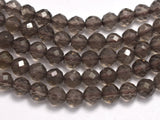 Smoky Quartz, 4mm Micro Faceted Round-BeadDirect