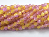 Selenite - Pink & Yellow, 6mm (6.5mm)-BeadDirect