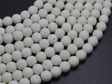 White Lava Beads, 8mm Round Beads, 15 Inch