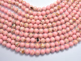 Shell Howlite-Pink, with Trochus Shell, 8mm (8.5mm) Round
