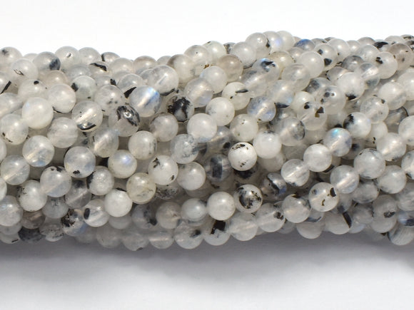 White Moonstone Beads, 4mm (4.5mm) Round-BeadDirect