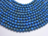 Howlite Turquoise - Blue with Gold Line, 8mm (8.3mm)-BeadDirect