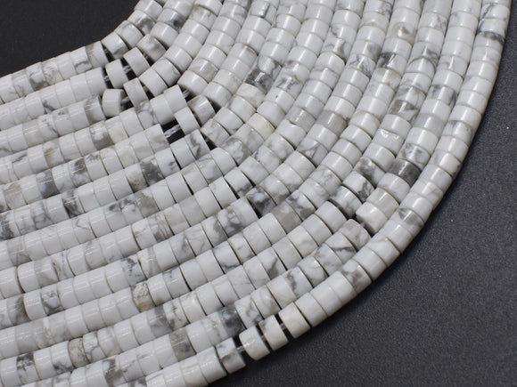 White Howlite, 2x4mm, Heishi Disc-BeadDirect