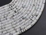 White Howlite, 2x4mm, Heishi Disc-BeadDirect