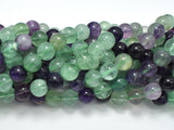 Fluorite Beads, Rainbow Fluorite, 10mm (9.8mm) Round-BeadDirect