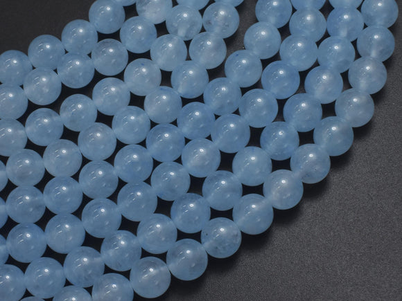Jade - Aqua Blue, 8mm Round-BeadDirect