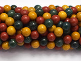 Alashan Agate-Green / Yellow / Red, 8mm-BeadDirect