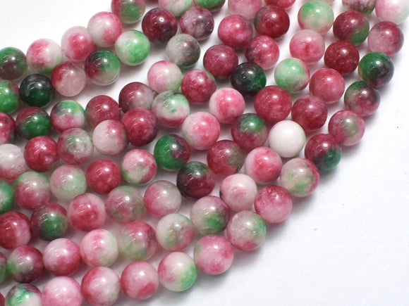 Jade - Red & Green, 8mm Round-BeadDirect