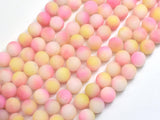Matte Jade - Pink & Yellow, 8mm Round-BeadDirect