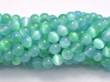 Selenite - Green & Blue, 8mm (8.5mm) Round-BeadDirect