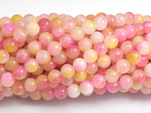 Jade - Pink & Yellow, 6mm Round-BeadDirect