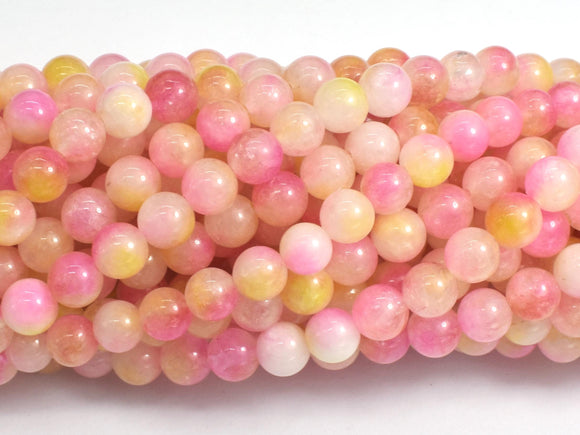 Jade - Pink & Yellow, 6mm Round-BeadDirect