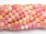 Jade - Pink & Yellow, 6mm Round-BeadDirect