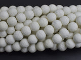 White Lava Beads, 8mm Round Beads, 15 Inch