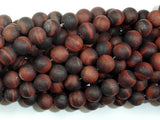 Matte Red Tiger Eye Beads, 8mm, Round Beads