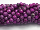 Gray Picture Jasper - Purple, 8mm (8.5mm)-BeadDirect