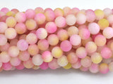 Matte Jade - Pink & Yellow, 6mm Round-BeadDirect