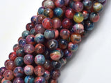 Agate - Multi Color, 8mm Round-BeadDirect
