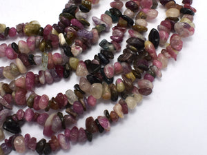 Watermelon Tourmaline, 4mm - 9mm Chips Beads, 33 Inch-BeadDirect