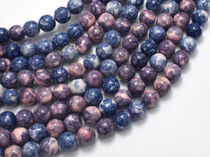 Rain Flower Stone, Blue & Purple, 8mm (8.5mm) Round-BeadDirect