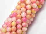 Jade - Pink & Yellow, 8mm Round-BeadDirect