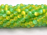 Selenite - Green & Yellow, 8mm (8.5mm)-BeadDirect