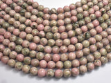 Peruvian Rhodonite, 8mm (8.8mm) Round-BeadDirect