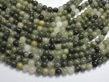 Green Line Quartz, 6mm Round Beads-BeadDirect