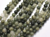 Green Line Quartz, 6mm Round Beads-BeadDirect