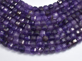Amethyst, 5.5x5.5mm Faceted Cube Beads, 12.5 Inch-BeadDirect