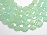 Glass-Green, 15x20mm Wavy Oval, 15.5 Inch-BeadDirect