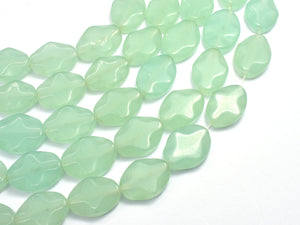 Glass-Green, 15x20mm Wavy Oval, 15.5 Inch-BeadDirect