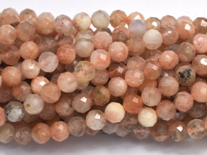 Sunstone, 4mm (4.5mm) Micro Faceted Round