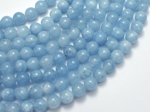 Jade - Aquamarine Light Blue 8mm Round-BeadDirect