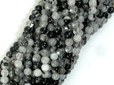 Black Rutilated Quartz 3.8mm Round Beads
