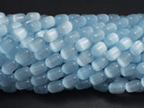 Selenite, Gypsum, Light Blue, 6x9mm Tube-BeadDirect