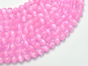 Selenite - Pink, 6mm (6.5mm) Round-BeadDirect