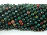 Indian Bloodstone Beads, 4mm (4.6mm) Round Beads