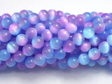 Selenite - Purple & Blue, 8mm (8.5mm) Round-BeadDirect