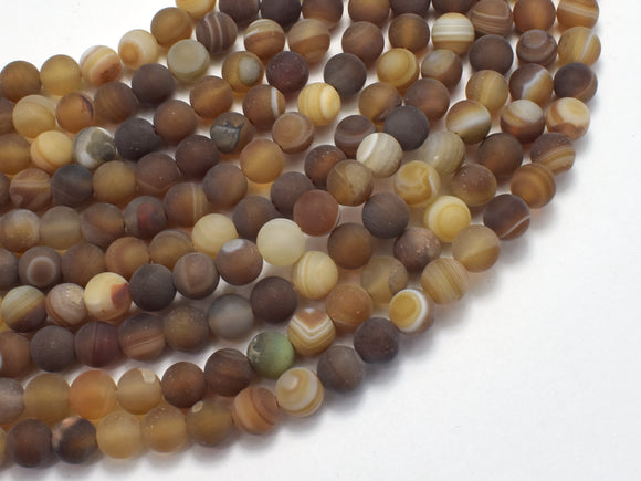 Matte Banded Agate, 6mm Round Beads-BeadDirect