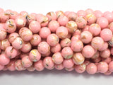 Shell Howlite-Pink, with Trochus Shell, 8mm (8.5mm) Round