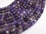 Amethyst, 5.5x5.5mm Faceted Cube Beads, 13 Inch-BeadDirect