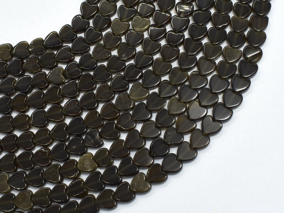 Golden Obsidian, 6mm Heart-BeadDirect
