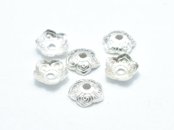 12pcs 5.6mm 925 Sterling Silver Bead Caps, 5.6x1.6mm Flower Bead Caps-BeadDirect